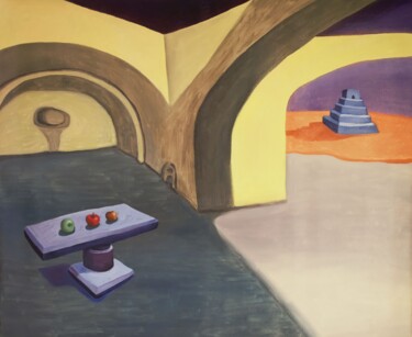 Peinture intitulée "The Altar" par Yan Cue, Œuvre d'art originale, Huile Monté sur Châssis en bois