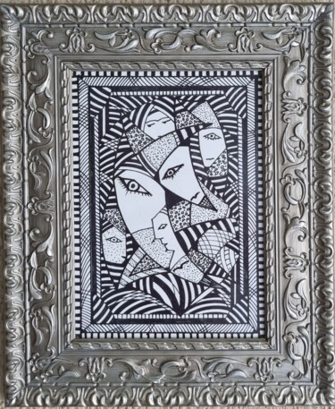 「3 FACES」というタイトルの描画 Bellasartes Caldas Novasによって, オリジナルのアートワーク, アクリル