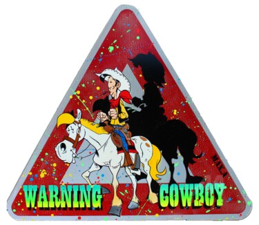 绘画 标题为“warning cowboy” 由Max Andriot, 原创艺术品, 喷漆