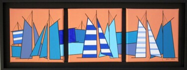 Malerei mit dem Titel "Rêves bleus" von Nyls  Eliot, Original-Kunstwerk, Acryl
