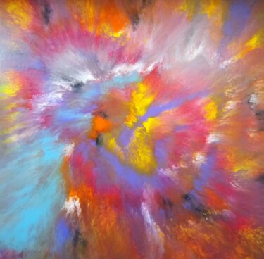 Peinture intitulée "Couleurs indiennes" par Robin Dubois (le CHAT), Œuvre d'art originale, Acrylique Monté sur Châssis en bo…