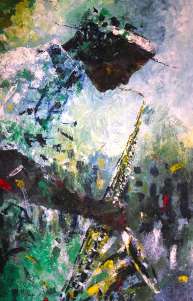 绘画 标题为“Deep Jazz” 由Mbongeni, 原创艺术品, 油