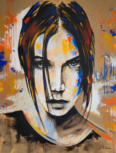 Peinture intitulée "Clara" par Sébastien Klein, Œuvre d'art originale, Huile Monté sur Châssis en bois