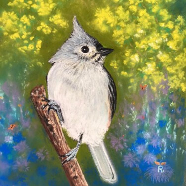 Drawing titled "Mésange Bicolore" by Raphaëlle Barolo, Original Artwork, Pastel