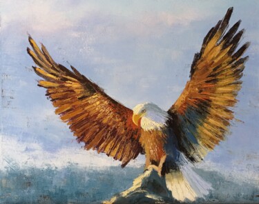 "Bald eagle" Peinture intitulée ""Bald eagle"" par Viktoriia Kerner, Œuvre d'art originale, Huile