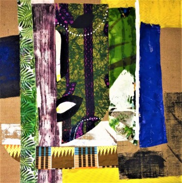 Collages titled "Couleur Africaine 3" by Claudyne Artiste, Original Artwork, Collages