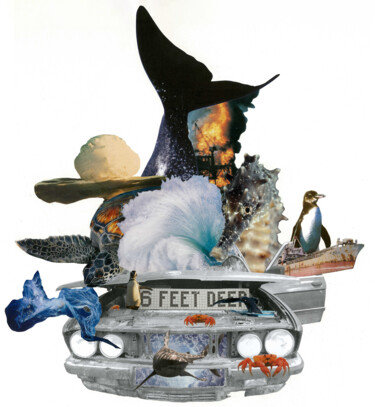 拼贴 标题为“6 feet deep” 由Marion Revoyre, 原创艺术品, 拼贴