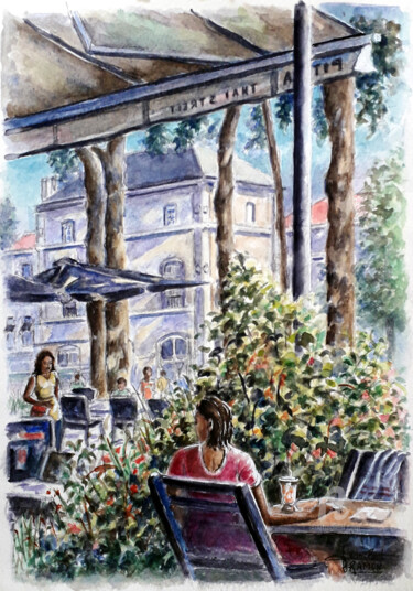 Rdv pour une petite douceur Peinture intitulée "Rdv pour une petite…" par Jean-Paul Ramon, Œuvre d'art originale, Aquarelle