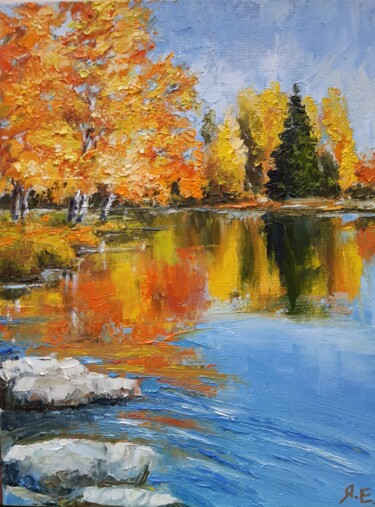 绘画 标题为“"GOLDEN AUTUMN", oi…” 由Yana Yeremenko, 原创艺术品, 油