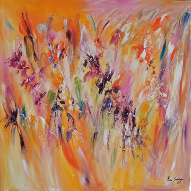 Malerei mit dem Titel "Libellule vole - gr…" von Âme Sauvage, Original-Kunstwerk, Acryl Auf Keilrahmen aus Holz montiert