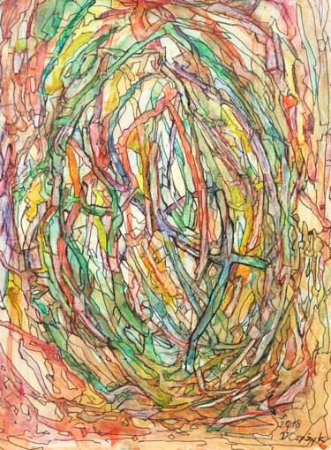 印花与版画 标题为“Przechodzenie” 由Danuta Elzbieta Czyzyk, 原创艺术品, 圆珠笔