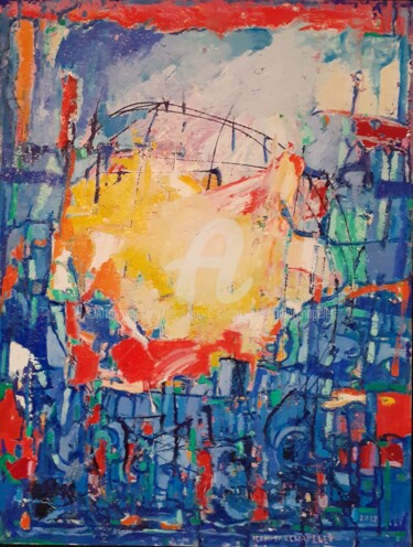 Peinture intitulée "Après la terre" par Jean-Marc Chapelet (jeanmarchapelet), Œuvre d'art originale, Huile