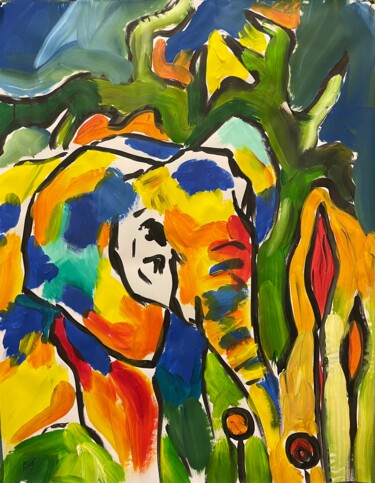 绘画 标题为“Un éléphant dans la…” 由Sophie Debrade, 原创艺术品, 丙烯