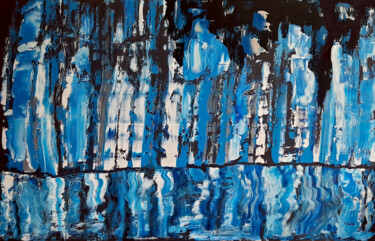 Peinture intitulée "Blue Boreal" par Patrick Joosten, Œuvre d'art originale, Acrylique