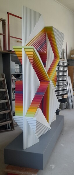 Sculptuur getiteld "Tramages" door Félix Gagliardi, Origineel Kunstwerk, Hars