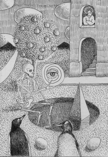 图画 标题为“Ser o no ser” 由Miguel Rojas, 原创艺术品, 墨