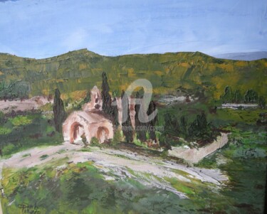 Peinture intitulée "Eygalières - Sainte…" par Colette Pennarun, Œuvre d'art originale, Huile Monté sur Châssis en bois