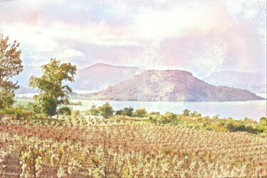 Peinture lac du Salagou digital painting 제목이 "Peinture lac du Sal…"인 디지털 아트 Artenseo로, 원작, 디지털 페인팅