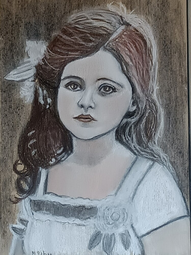 L'Innoscence Dessin intitulée "L'Innoscence" par Marit Refsnes, Œuvre d'art originale, Fusain