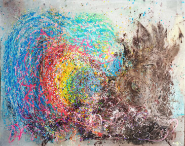 绘画 标题为“Crazy Wave in Dream” 由Giuseppe Valia, 原创艺术品, 喷漆