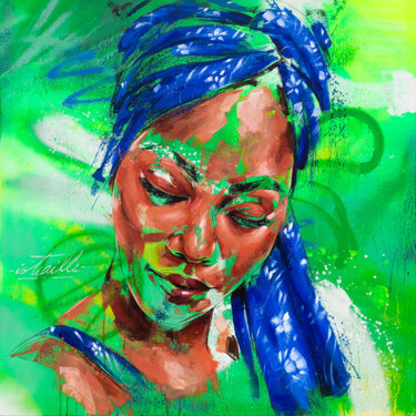 Painting titled "Madi" by Istraille, Original Artwork, Acrylic Mounted on Wood Stretcher frame