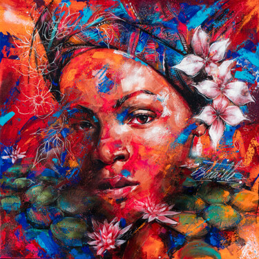 Painting titled "Gaella" by Istraille, Original Artwork, Acrylic Mounted on Wood Stretcher frame