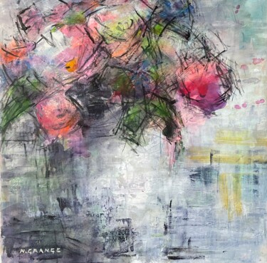 绘画 标题为“bouquet 1” 由Nathalie Grange, 原创艺术品, 丙烯 安装在木质担架架上