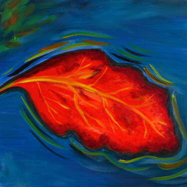 Oak leaf art Painting Peinture intitulée "Oak leaf art Painti…" par Tetiana Surshko (SurshkoArt), Œuvre d'art originale, Huile
