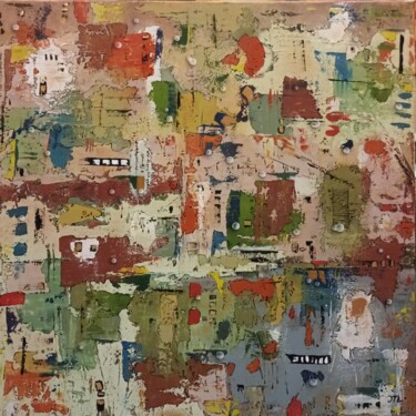 Peinture intitulée "Mouvance et or" par Emmanuelle Gaillard, Œuvre d'art originale, Acrylique Monté sur Châssis en bois