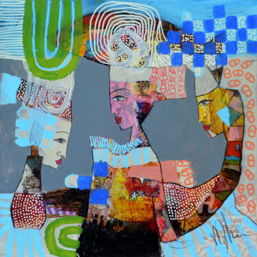 Peinture intitulée "Tribu 02" par Valérie Depadova, Œuvre d'art originale, Acrylique