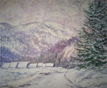 Peinture intitulée "En haute Savoie" par Jean-Claude Bemben, Œuvre d'art originale, Huile Monté sur Châssis en bois