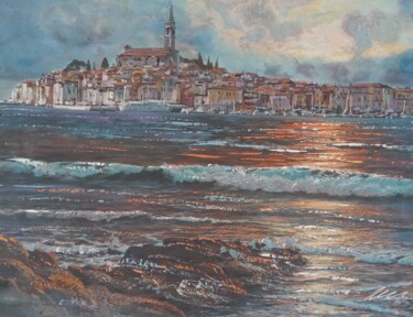 Rovinj, Croatia acrylic print painting on canvas 绘画 标题为“Rovinj, Croatia acr…” 由Filip Petrovic, 原创艺术品, 丙烯