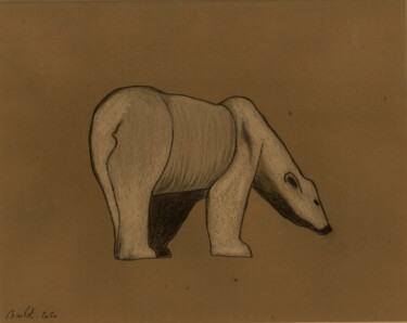 Disegno intitolato "Ours polaire" da Hugo Bartoli, Opera d'arte originale, Gesso