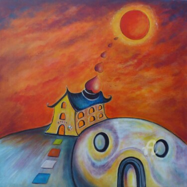 Vision d'un peintre Schilderij getiteld "Vision d'un peintre" door Brigitte Conan (Steva), Origineel Kunstwerk, Acryl Gemonteerd op Frame voor h…