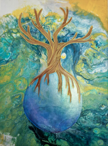 Peinture intitulée "Arbre de la connais…" par Ameline Landry, Œuvre d'art originale, Acrylique