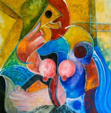 Painting titled "Complexidades do Ex…" by Antonio Guimaraes, Original Artwork, Acrylic