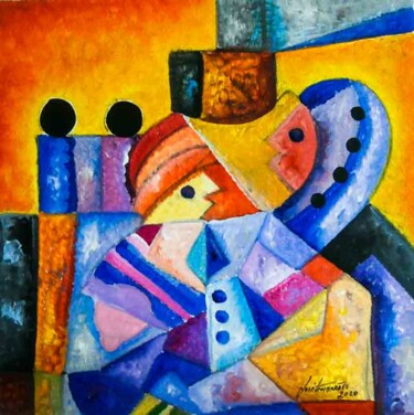 绘画 标题为“Abstrato cubistam53” 由Antonio Guimaraes, 原创艺术品, 丙烯