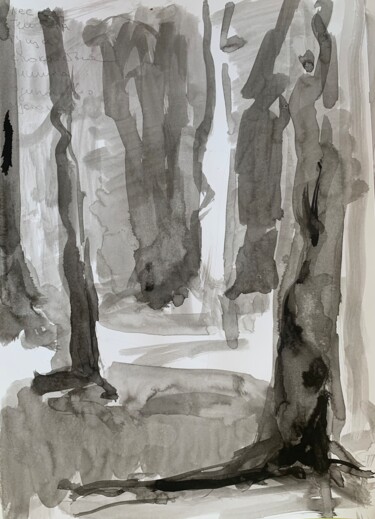 绘画 标题为“Vertical woods” 由Ekaterina Belukhina, 原创艺术品, 墨