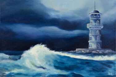 제목이 "Lighthouse"인 미술작품 Svetlana Lebedeva로, 원작, 기름 나무 들것 프레임에 장착됨