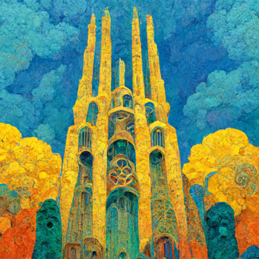 Digital Arts titled "Sagrada familia 2" by Svetlana Lebedeva, Original Artwork, 2D Digital Work