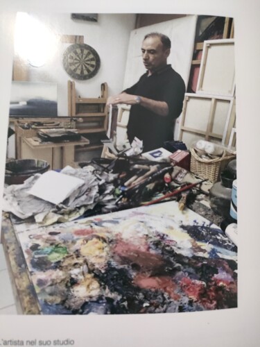 Arte digitale intitolato "L'artista e lo stud…" da Domenico David, Opera d'arte originale, Immagine generata dall'IA