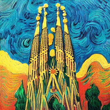 数字艺术 标题为“Sagrada familia 4” 由Svetlana Lebedeva, 原创艺术品, 2D数字工作
