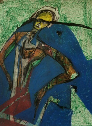 Painting titled ""A Cry for Help: A…" by Tashfeen Rizwan, Original Artwork, Pastel