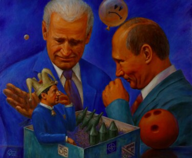 Pittura intitolato "Опасные игры." da Oleg Gavrilov, Opera d'arte originale, Acrilico