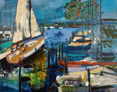 绘画 标题为“Yachtclub Bregenz 1” 由Jana Scherer, 原创艺术品, 油
