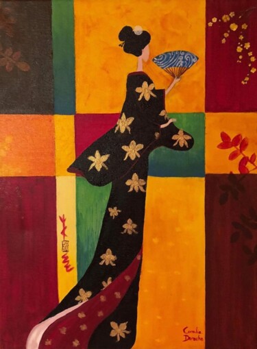 绘画 标题为“Elegance” 由Coralie Deroche, 原创艺术品, 丙烯 安装在木质担架架上