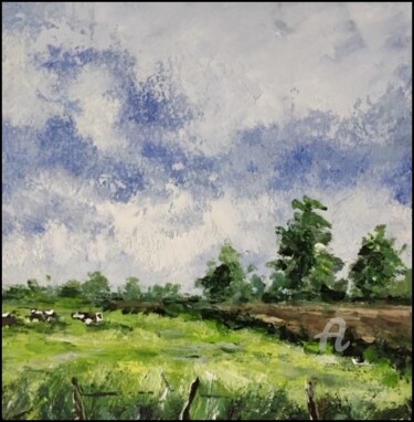 Painting titled "Oct 17" by Erik Rabot, Original Artwork, Oil Mounted on Cardboard