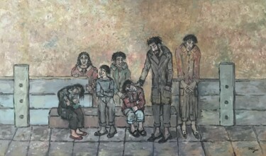 Pittura intitolato "Familia 4" da Miguel Ángel Sáez, Opera d'arte originale, Olio