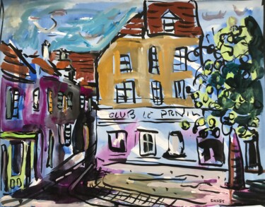 Peinture intitulée "Chartres 6 - Quarti…" par Jean-François Groisy, Œuvre d'art originale, Gouache