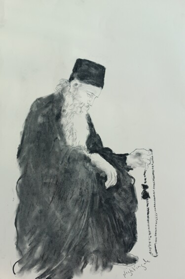 「Greek monk」というタイトルの描画 Tam Nightingaleによって, オリジナルのアートワーク, 鉛筆